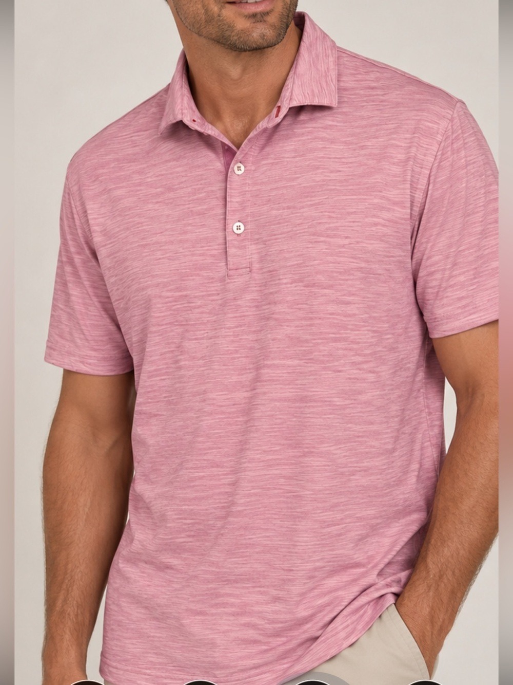 Pronto Uomo Heathered Light Purple Polo Shirt Sz L Soft Knit Classic Casual